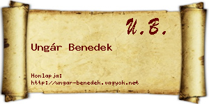 Ungár Benedek névjegykártya