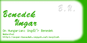 benedek ungar business card